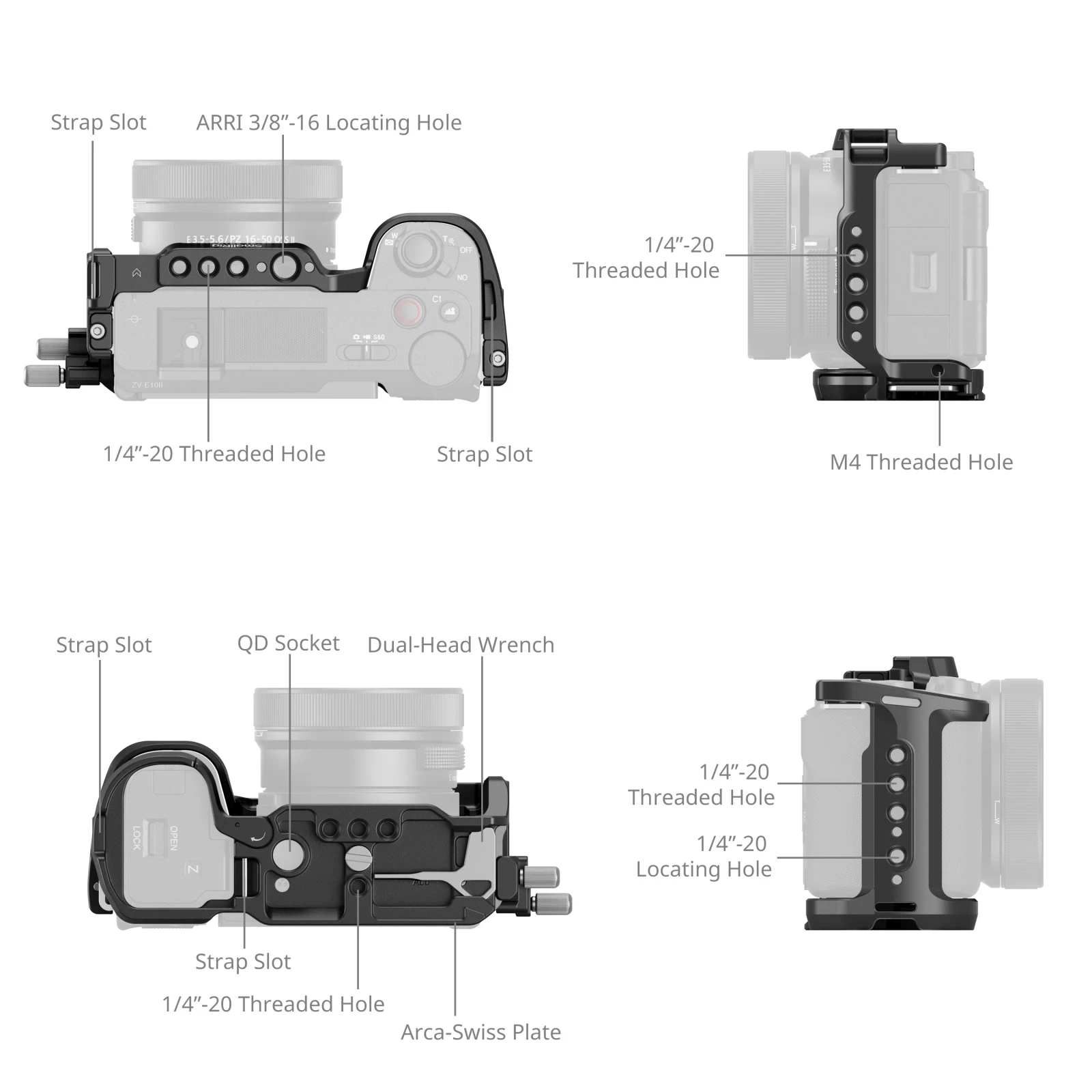 Sony Camera Zv-E10 - Smallrig HawkLock Hızlı Bırakma Kafes Kiti