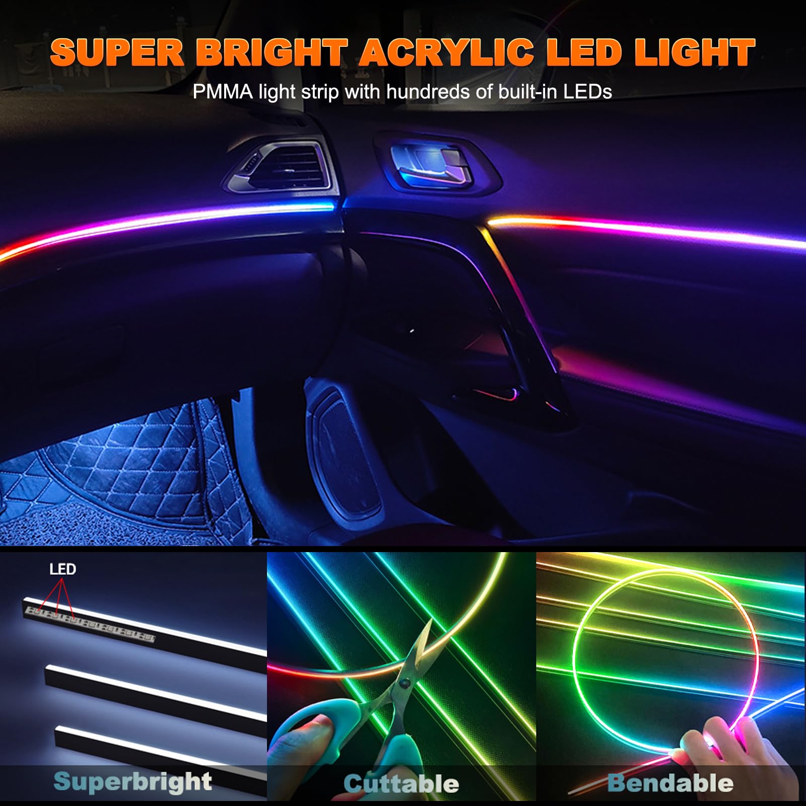 2IN1 dinamik Neon araba ortam  - Interior Photography Lighting incelemesi ve fiyatı