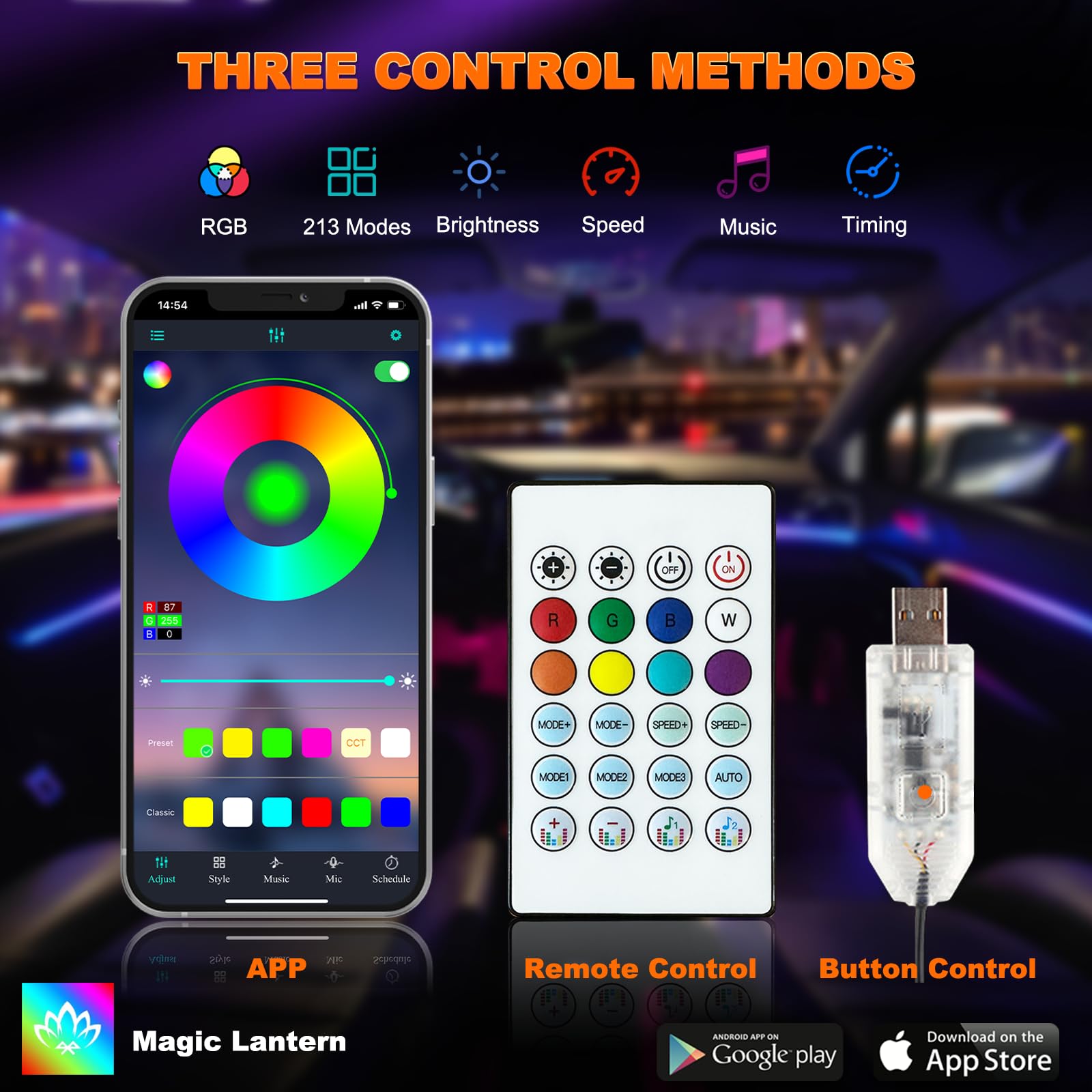 2IN1 dinamik Neon araba ortam  - Interior Photography Lighting incelemesi ve fiyatı