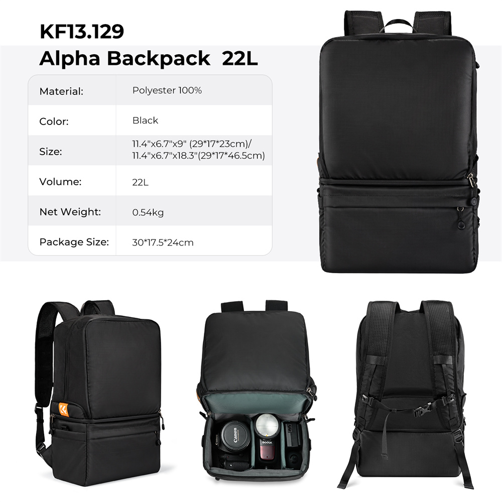 K&F CONCEPT 22L Kamera Sırt Ça - Photography Lighting Equipment Bags incelemesi ve fiyatı