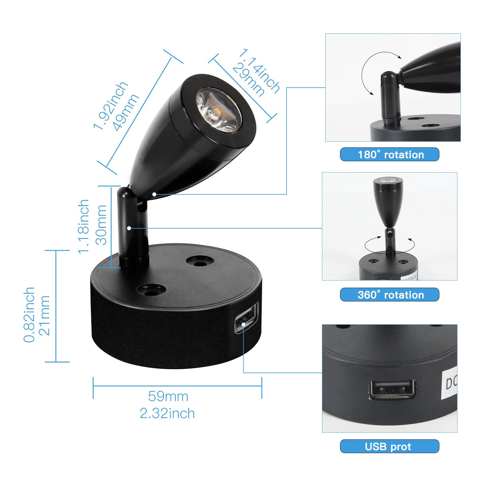 2/1 adet gümüş/siyah DC 12-24V - Interior Photography Lighting incelemesi ve fiyatı